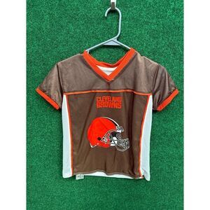 Youth Cleveland Browns NFL Reversible Brown & White Flag Football Jersey Sz M